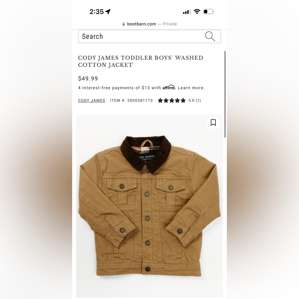 Cody James jacket/coat 2t